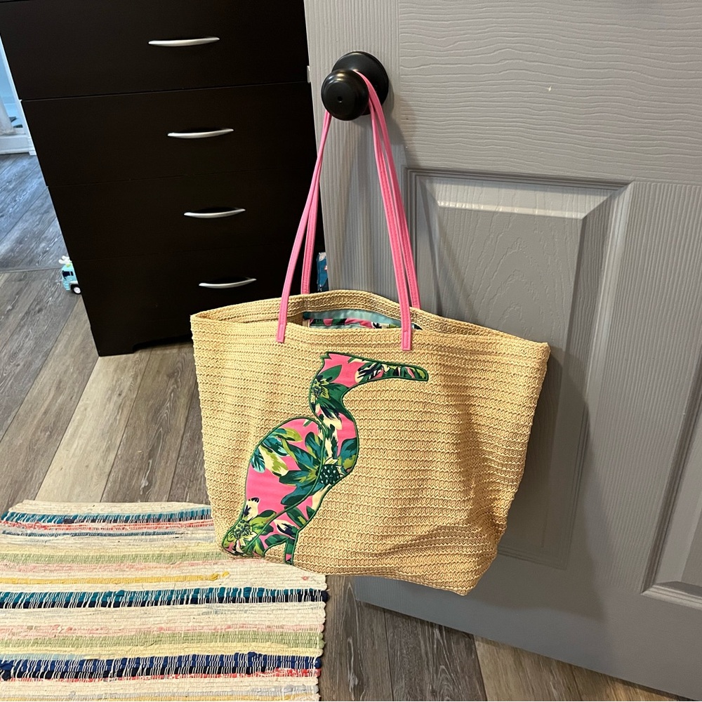 Vera Bradley Pink and Tan Tropical Tote